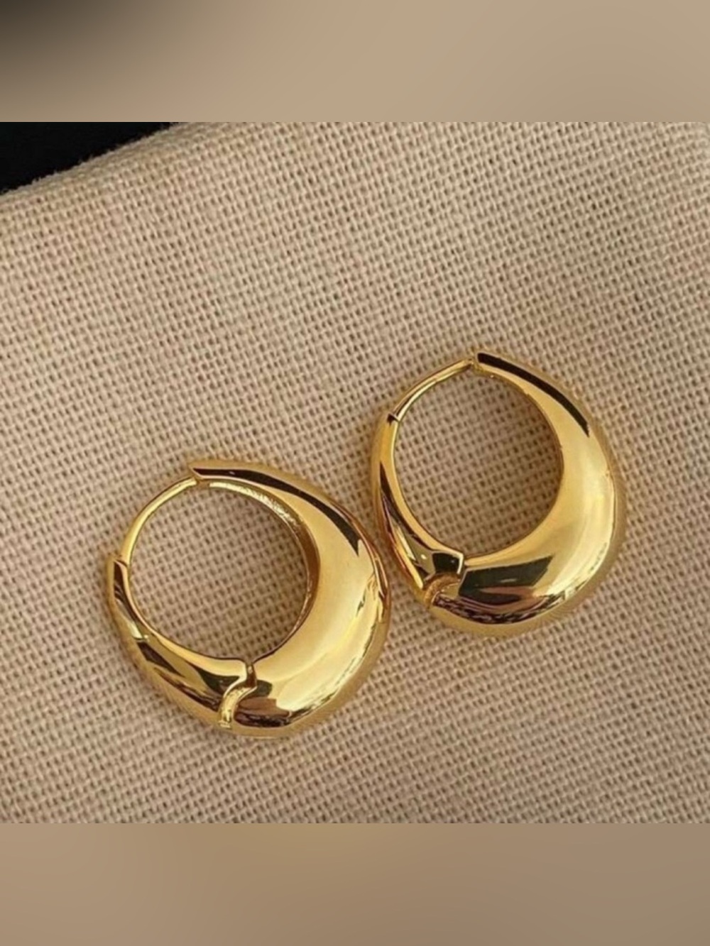 Gold Plated Stainless Steel Chunky Hoop Earrings | Modern Minimalist Statement